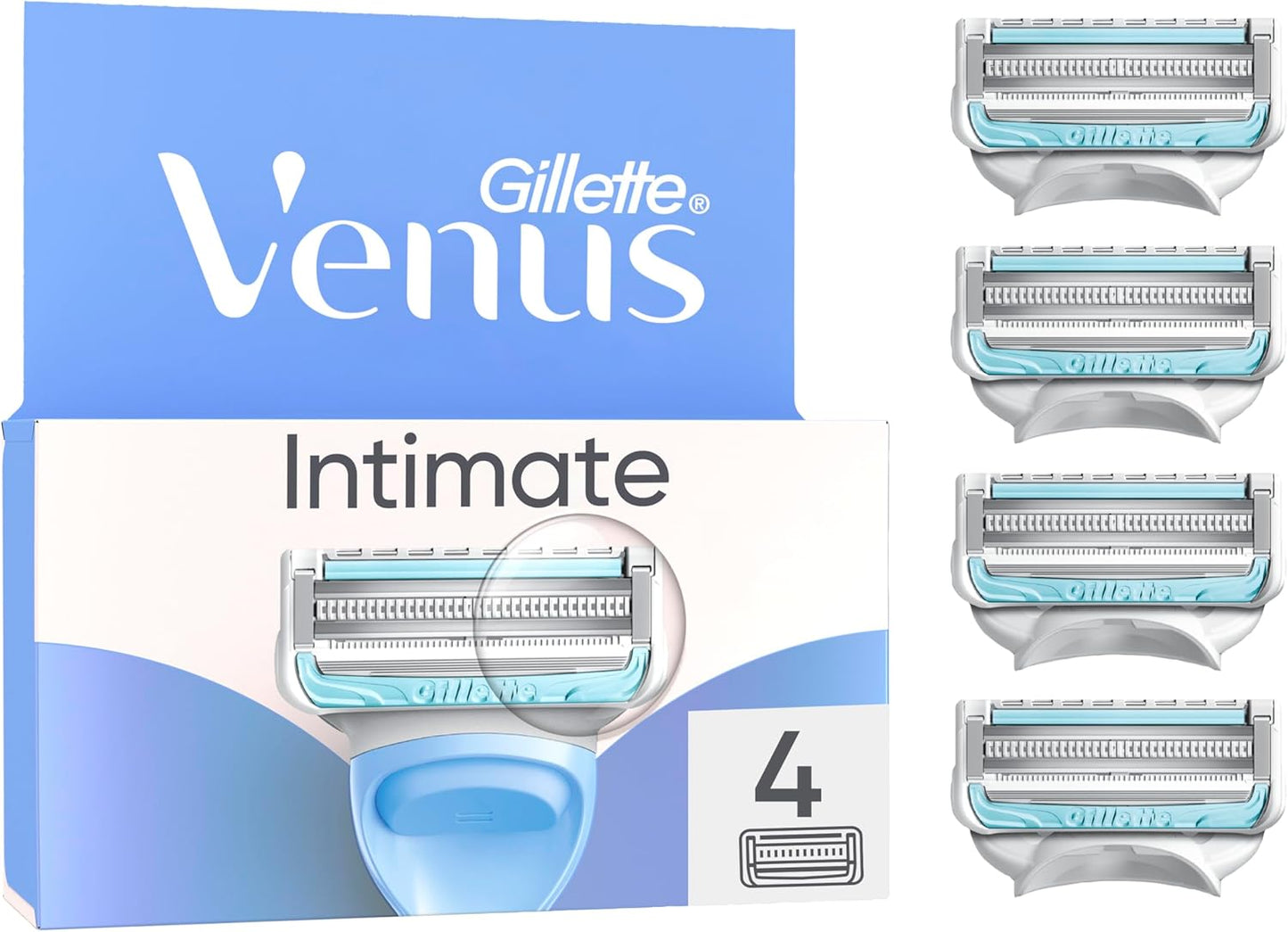 4er Pack Venus Intimate System Gillette Intimbereich Ersatzklingen Klingen