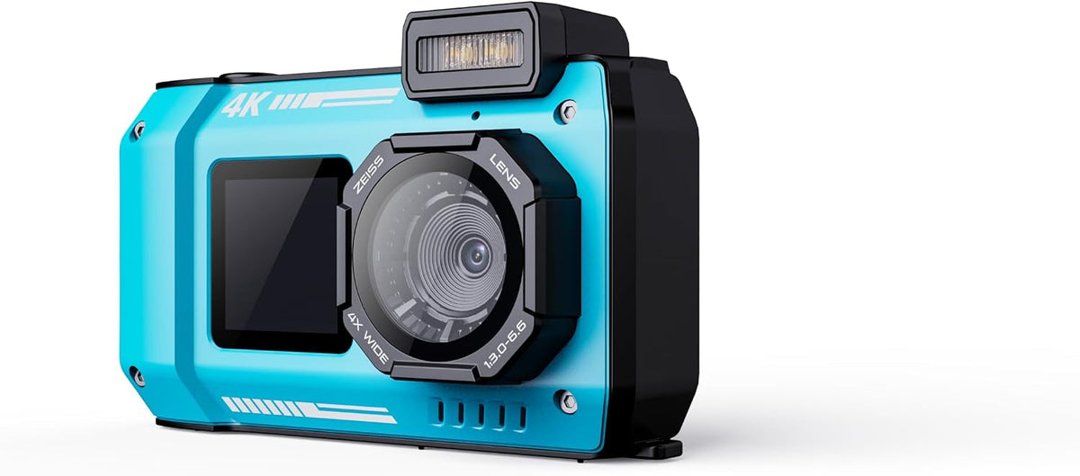 YISENCE 70MP Unterwasser.Kamera Autofocus Selfie-Funktion Frontdisplay Wasserdicht bis 10 m