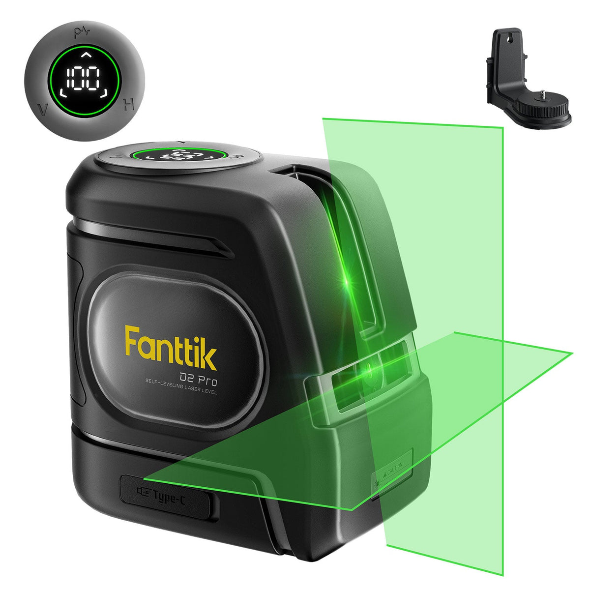 Fanttik D2 Pro Kreuzlinienlaser mit Digitaldisplay, Selbstnivellierend