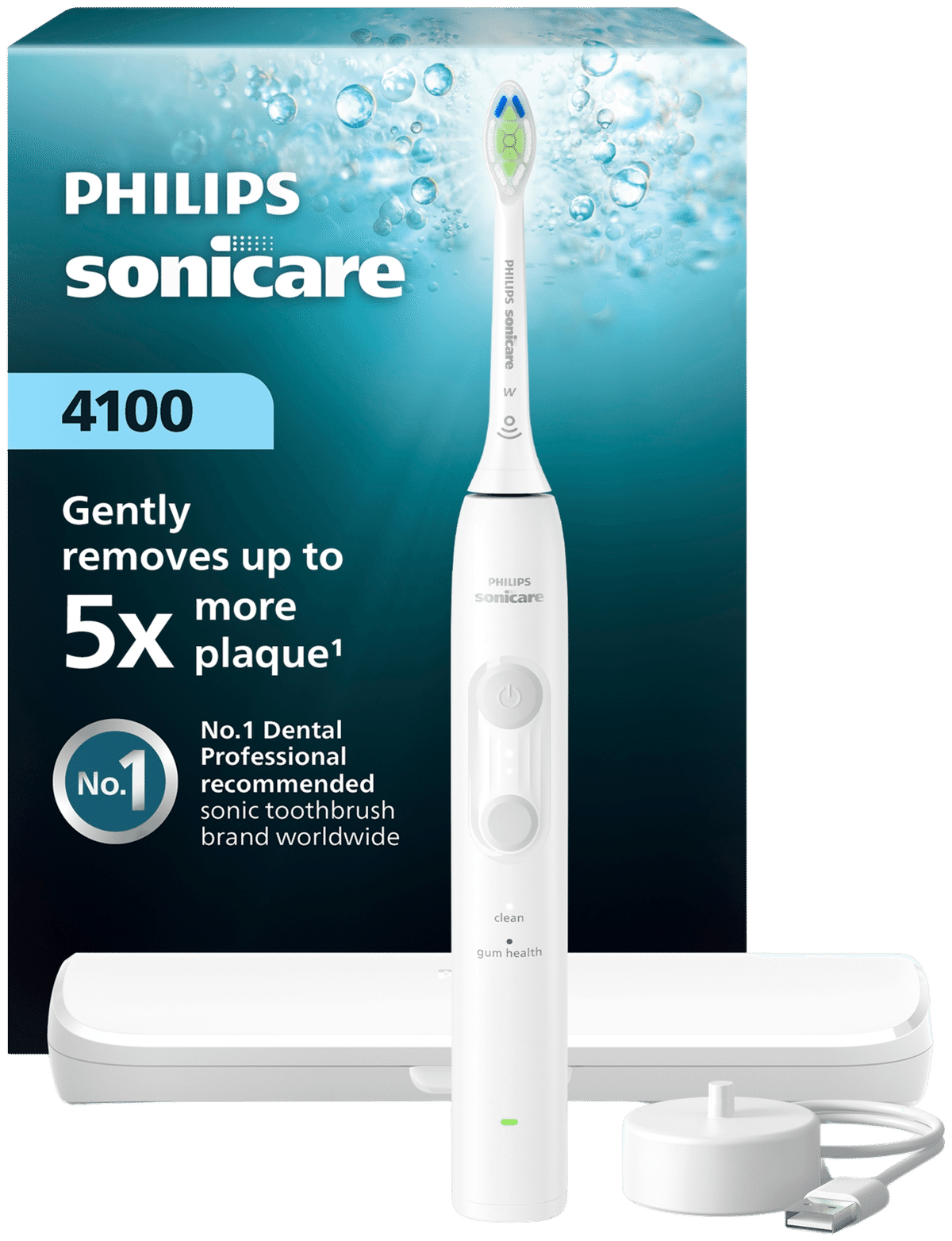 Philips, Sonicare 4100 HX4043/41, Elektrische Schallzahnbürste, Schwarz