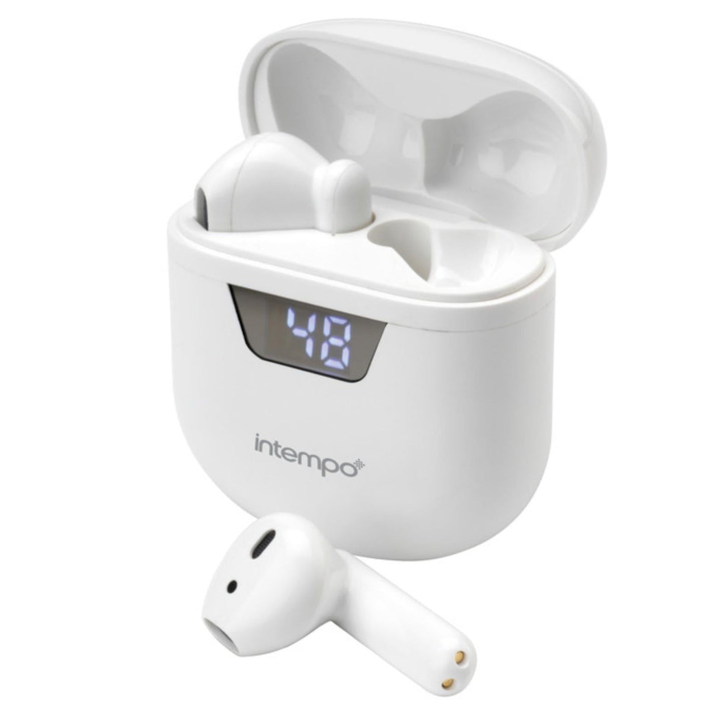 NTEMPO TWS Fully Touch Controlled Earphones With Charging Case-EE6401 White
