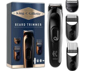 King C. Gillette Barttrimmer, kabellos mit lebenslang scharfen Klingen, abwaschbar, mit 3 Aufsätzen für den Dreitagebart, kurzes und langes Barthaar