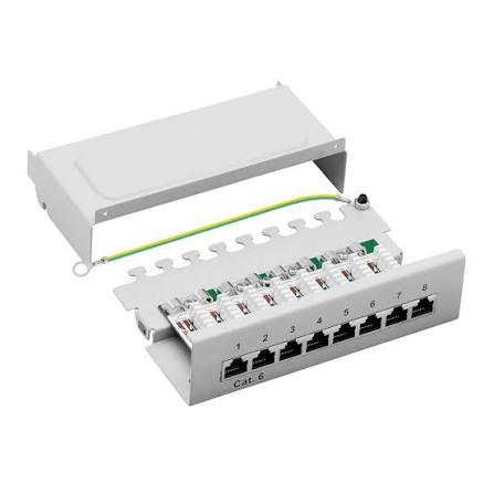 S-Conn Patch Panel, 8 Port, Kat.5e, Metallgehäuse, RAL