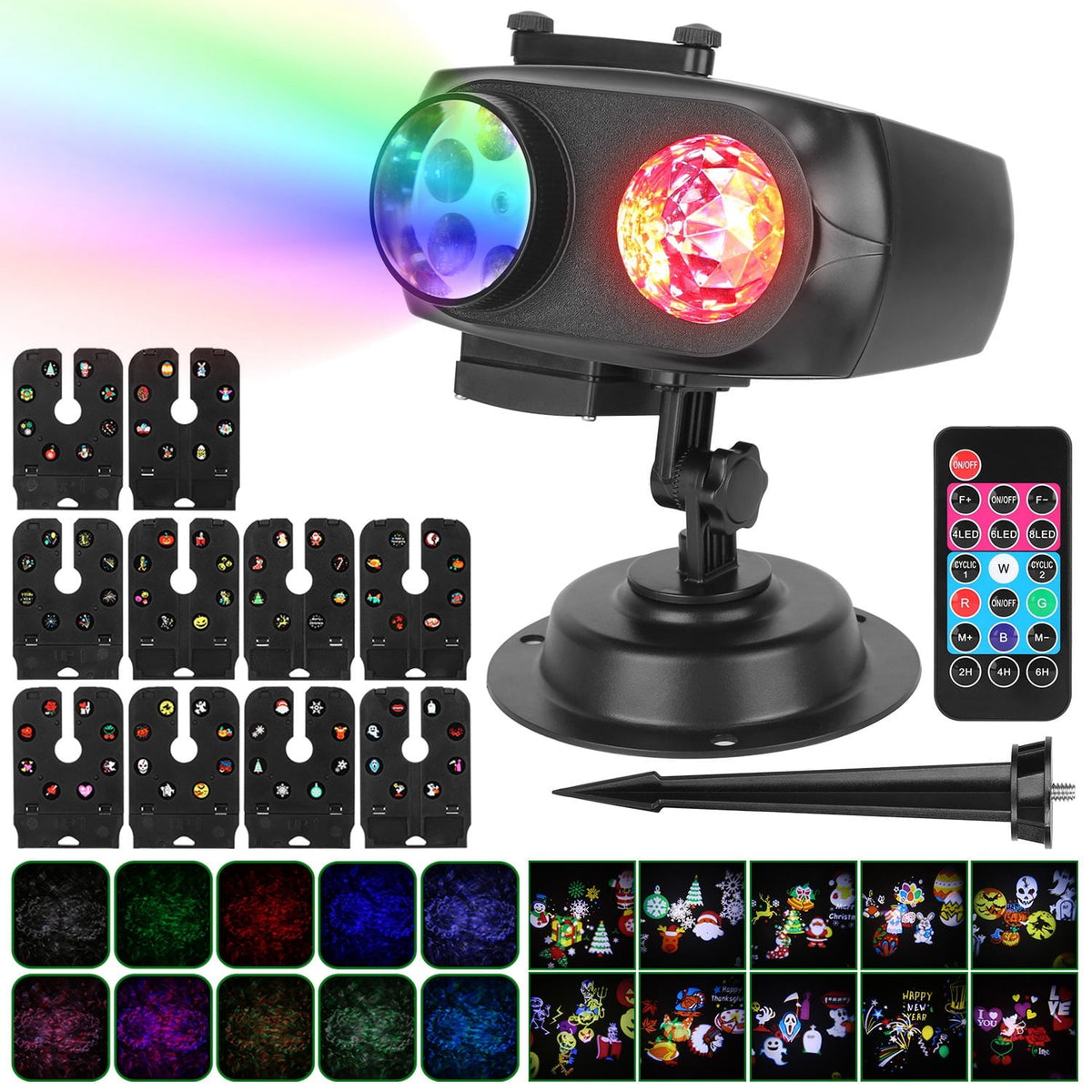 2-in-1 Waterproof Christmas Projector for Windows with 10
