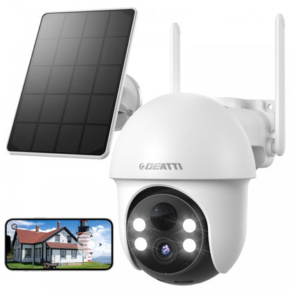 DEATTI 5MP PTZ WLAN-Solar-Ãœberwachungskamera fÃ¼r auÃŸen