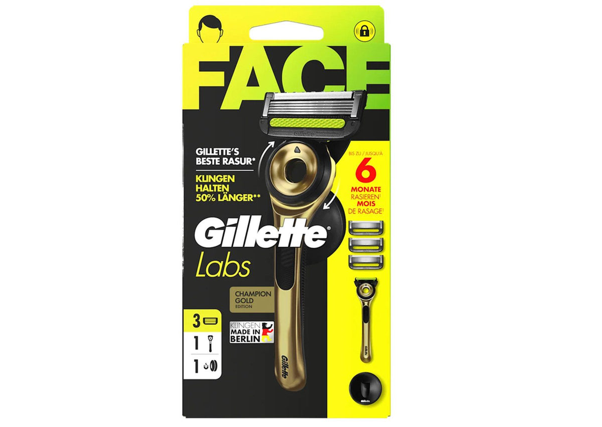 Gillette LABS Rasierer Gold mit 3 Klingen Duschhänger