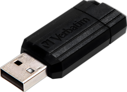 Verbatim PinStripe 64GB, 64 GB, USB 2.0, Drehring, 9.22 mm, 21 mm, 54 mm