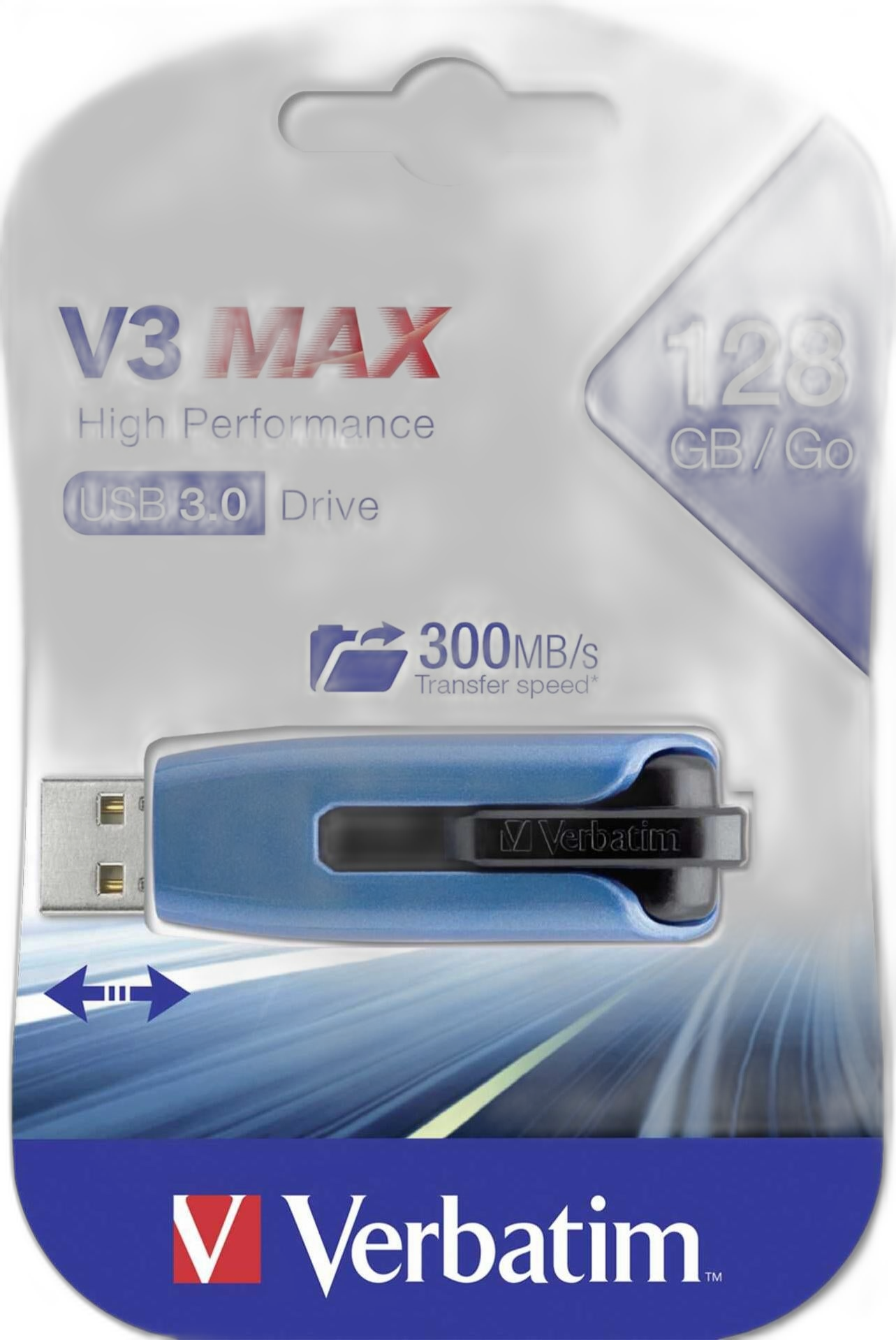 USB-Stick 128GB Verbatim 3.2 V3 Max Black/blue retail