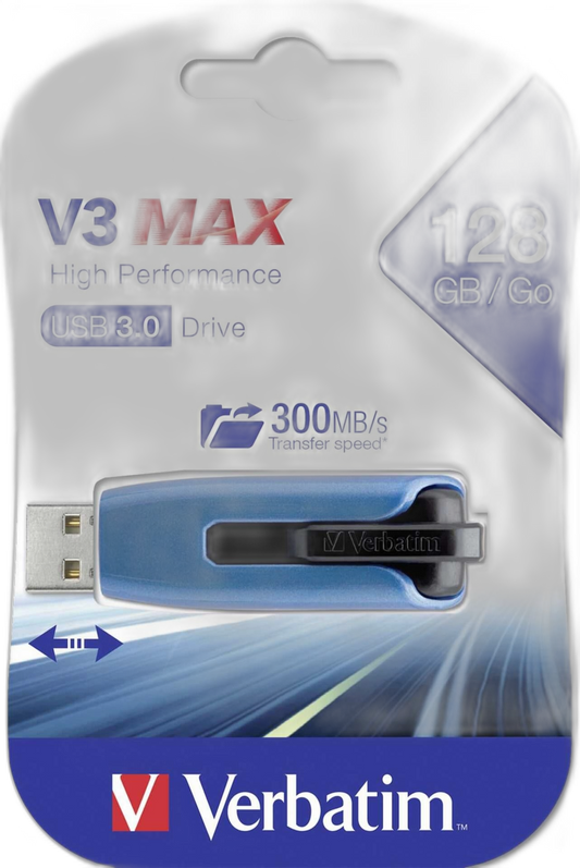 USB-Stick 128GB Verbatim 3.2 V3 Max Black/blue retail