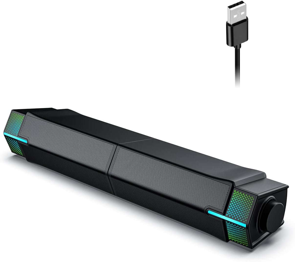 Jeecoo PC Lautsprecher M20, Computer USB Lautsprecher mit RGB-Beleuchtung