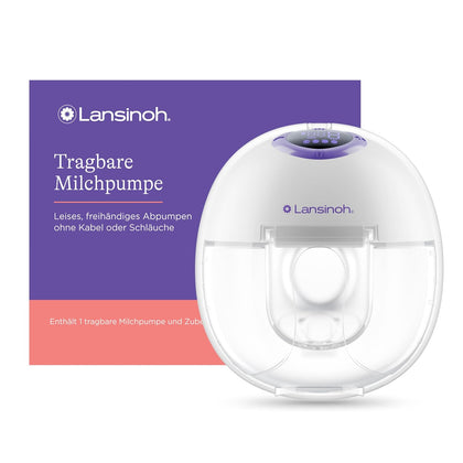 Lansinoh tragbare elektrische Milchpumpe – freihändig und leise abpumpen ohne Kabel & Schläuche – wiederaufladbarer Akku – einfache Bedienung & Reinigung - handsfree