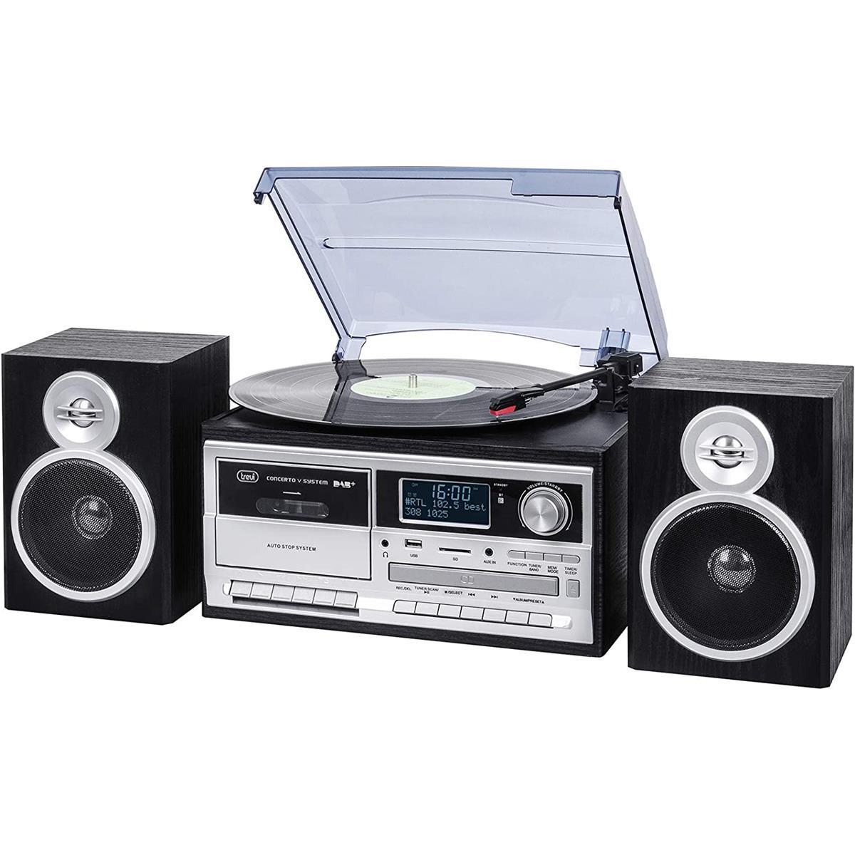 Trevi TT 1072DAB Retro-Stereoanlage mit DAB+ schwaz