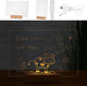 LED Memoboard Message Board +Stift Warmweiß 30x20 Acryl Buche Holzsockel USB