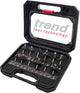 Trend 12-teiliges Fräser-Starter-Set, 1/4 Zoll Schaft, Hartmetallbestückt, Mit Aufbewahrungskoffer