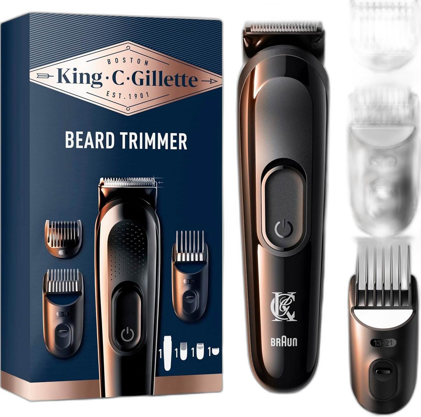 King C. Gillette Barttrimmer kabellos, präzise Schneidleistung