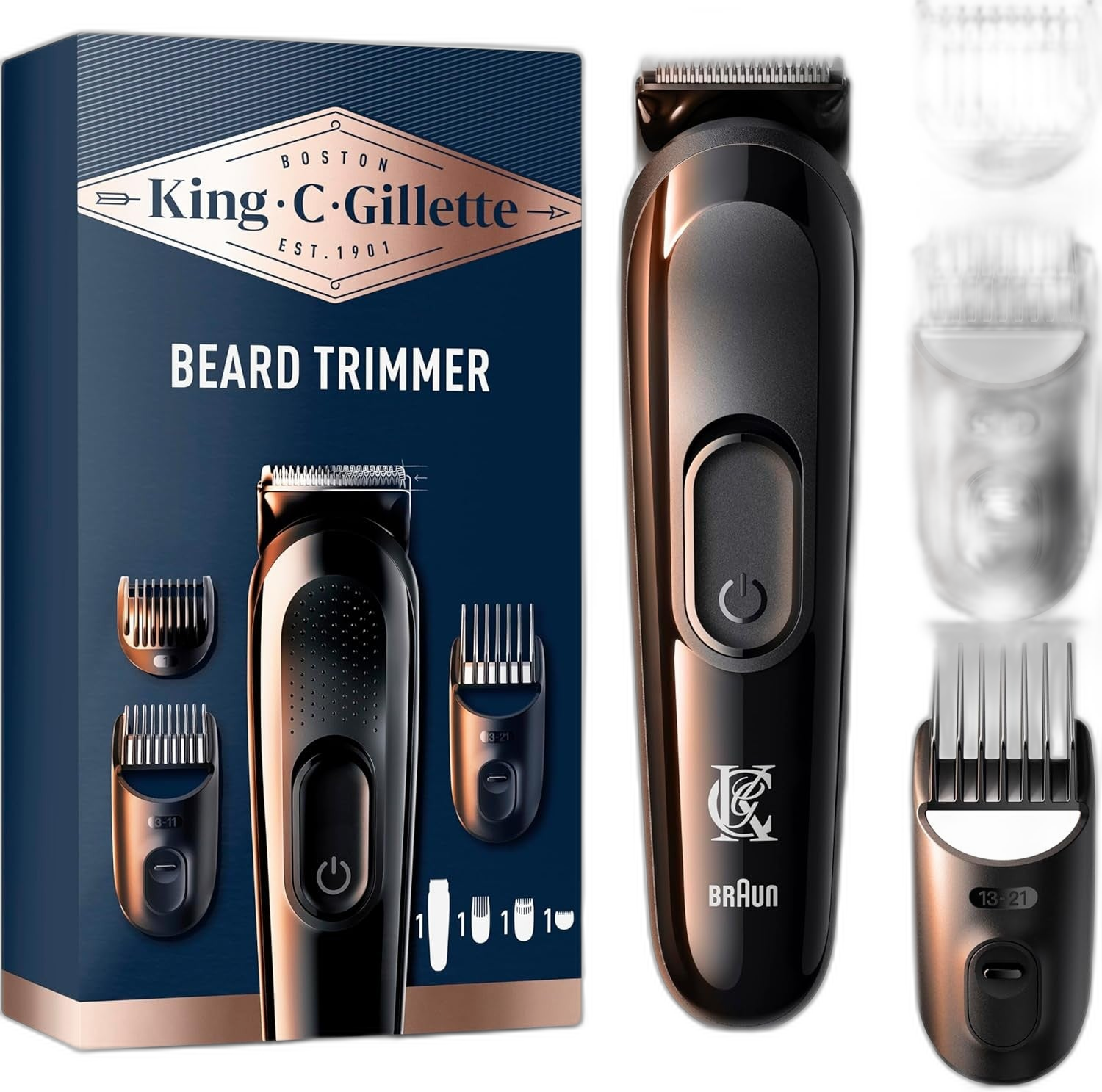 King C. Gillette Barttrimmer kabellos, präzise Schneidleistung
