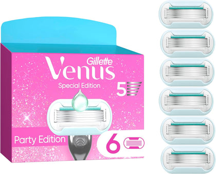 Gillette Venus Glitter Party Edition Rasierer, 6 Klingen