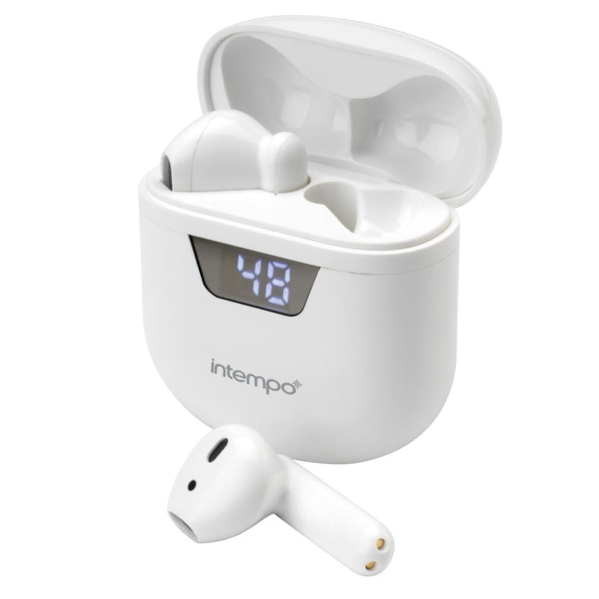 NTEMPO TWS Fully Touch Controlled Earphones With Charging Case-EE6401 White