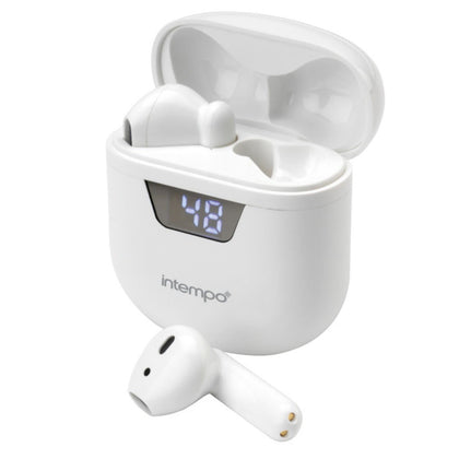 NTEMPO TWS Fully Touch Controlled Earphones With Charging Case-EE6401 White