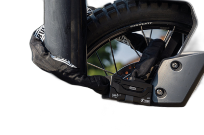 ABUS Granit Extreme Plus 59 Kettenschloss an Motorradreifen