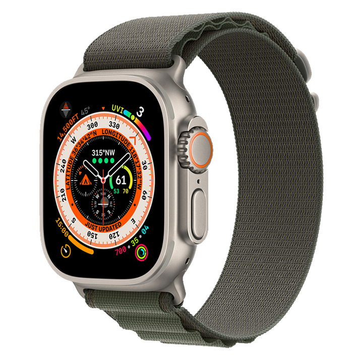 Apple Alpine Loop – Titan, Schwarz, Small, Apple Watch kompatibel