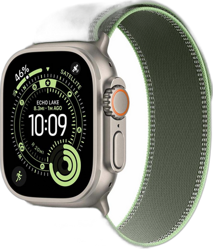 Apple Trail Loop Band in Grün und Neon für Titan Schwarz