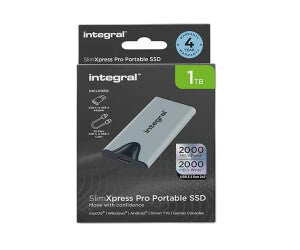 Integral SlimXpress Pro Portable SSD 1TB USB-C 3.2 Android, Xbox, PlayStation