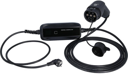 KS Tools efuturo mobile Ladestation mit Typ 2 Ladekabel, 1 Phase, bis zu 3,7 kW, bis zu 16 A, 230 V, Mode 2, LCD Display, Schuko-Stecker