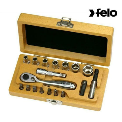 Felo Mini-Ratsche XS Set 1/4" mit Aufsätzen und Bits (FL05771866)
