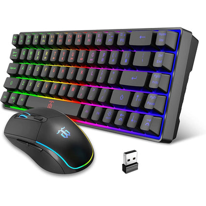 60 Compact Wireless Gaming Keyboard And Mouse Set