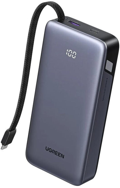 UGREEN PB536 20.000mAh 45W Powerbank 1x USB-A 1x USB-C 1x integrierters USB-C Kabel